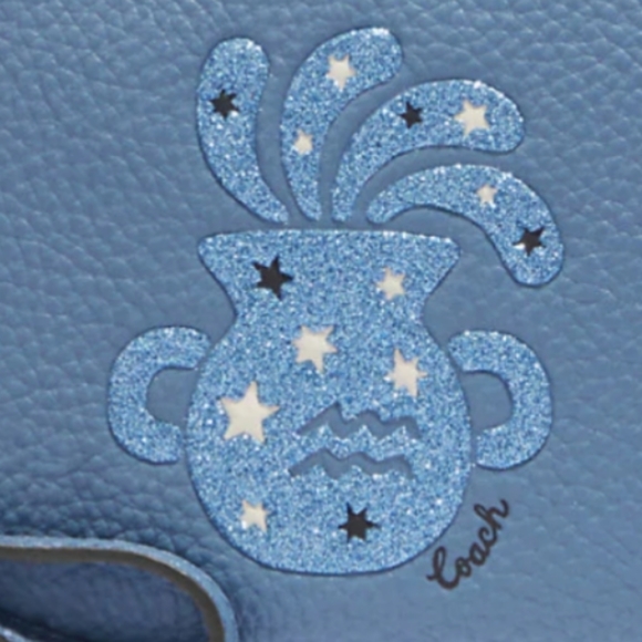 Coach Corner Zip Wristlet With Aquarius - Picture 3 of 5